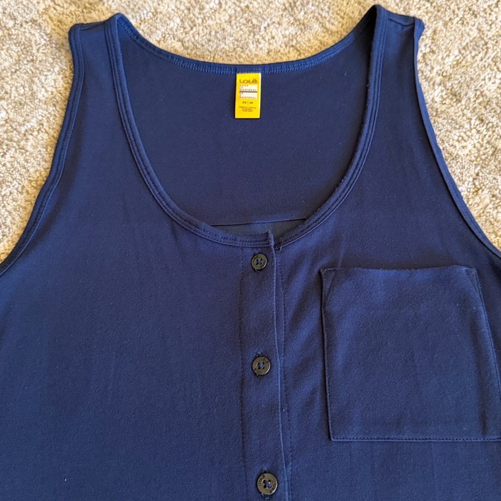 LOLE Women’s Navy/Black Anita Drawstring Tunic Swimsuit Cover-Up—XS - Picture 6 of 13